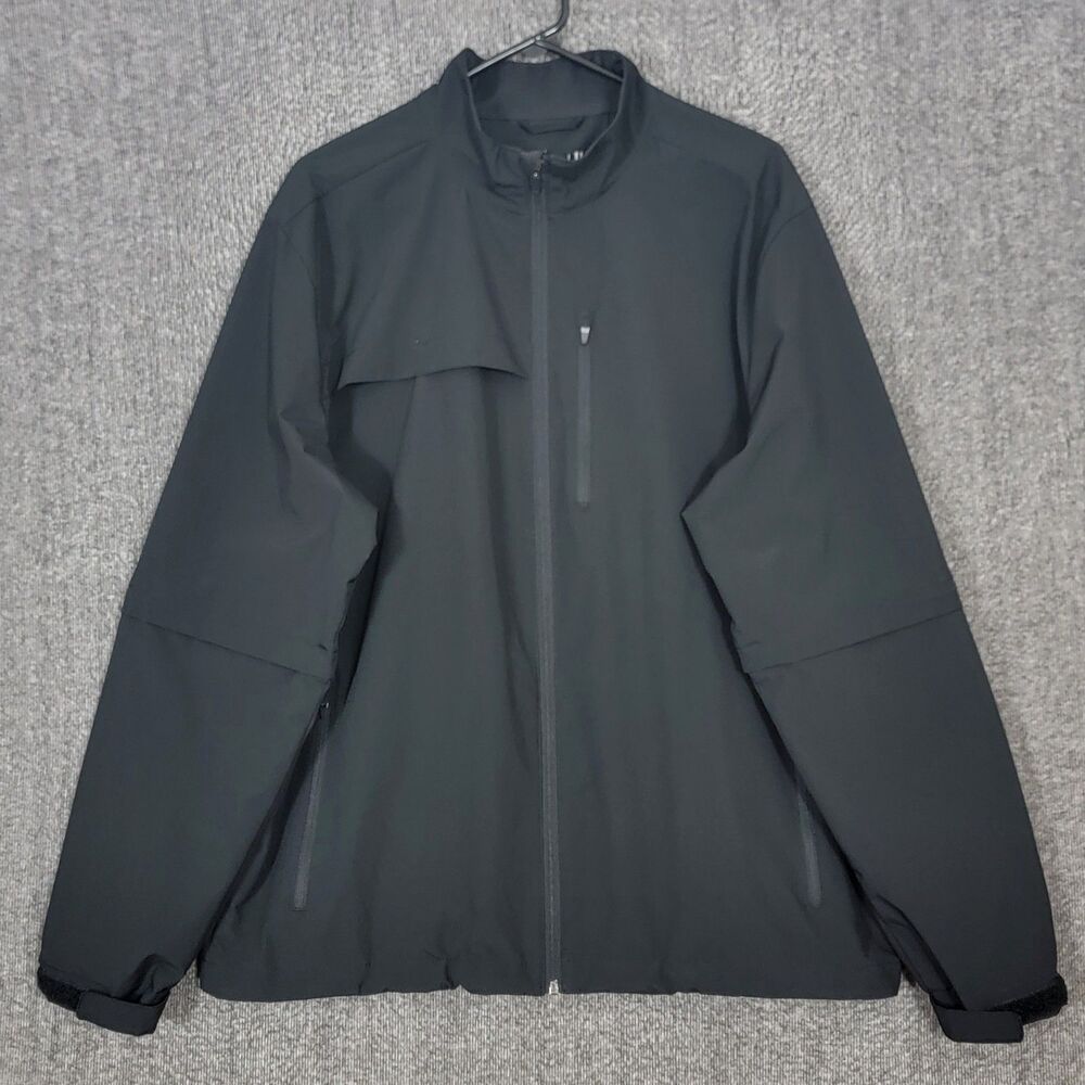 Walter Hagen 11 2-in-1 Golf Rain Jacket Mens L Black HydroHalt Ultra MGA16121